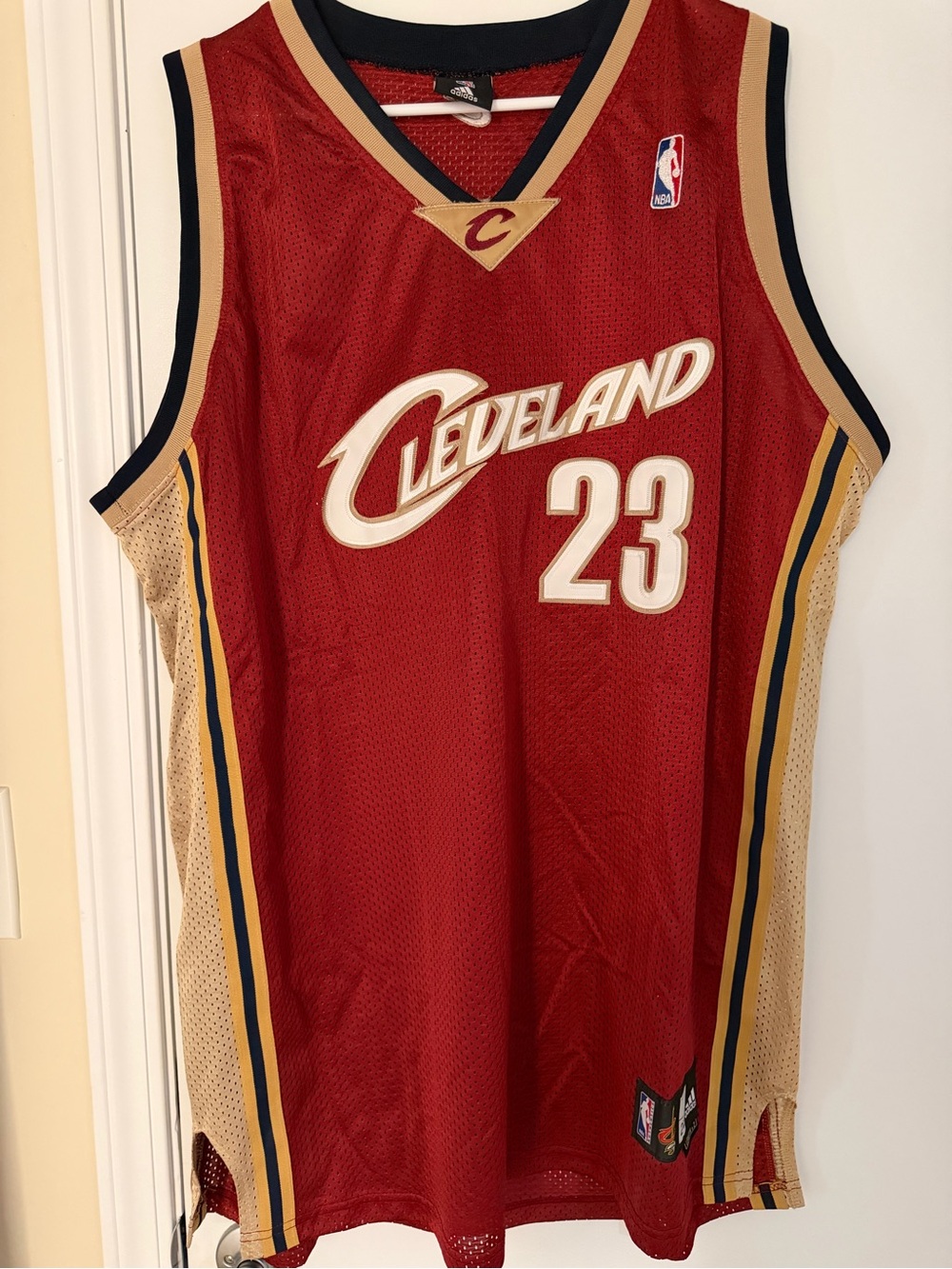 adidas Lebron James Cleveland Cavaliers NBA Basketball Jersey with Navy Trim